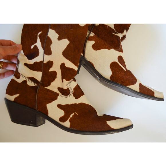 Matisse Vintage Cow Print Calf Hair Western Boots Size 9.5 - Picture 4 of 7